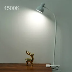 Ra90 Aluminum Clip on LED Desk Lamp 4W Flicker Free Dimmable Reading Light 3 Color 3000K-6000K Bedside Table Lamp with Clamp USB