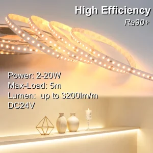 Ra90+ Flexible LED Strip Light 24V 128 LEDs Warm White Natural White Cold White