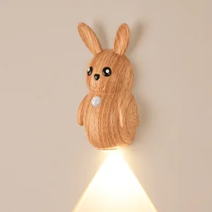 Rabbit Wireless Magnetic Motion Sensor USB Rechargeable Kid Night Light Creative Smart Home Decor Bedside Stair LED Wall Lamps