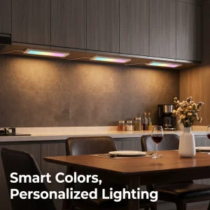 Rainbow RGBW Side-Emitting Cabinet Light, 3-Piece Set for Indoor Decoration