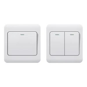 Recessed 86-Type Single-Pole Multi-Control Self-Locking Wall Switch, Flame-Retardant PC, White
