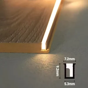 Recessed Backlight LED Aluminum Profile Cabinet Layer Channel with Silicone Diffuser for Wardrobes, Bookshelves, and Closets