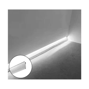 Recessed Corner LED Skirting Board Profile Black Aluminum Toe Kick Channel for Under Cabinet Baseboard Lighting