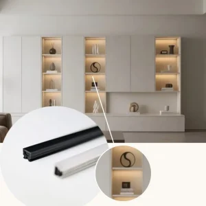 Recessed LED Aluminum Profile for Display Cabinet Lighting with 14 mm Groove YB1015-22