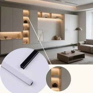 Recessed LED Cabinet Light with Black or White Plastic Diffuser 12V DC Dimmable for Display Cases YB1015-0