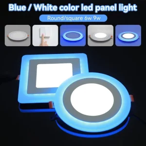 Recessed LED Downlight Panel Light Blue and Cold Light AC85-265V for Living Room