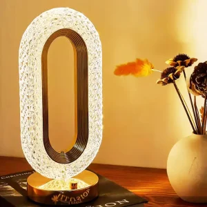 Rechargeable 3 Colors Dimmable Touch Control LED Crystal Table Lamp Romantic Bar Bedside Modern LED Night Light