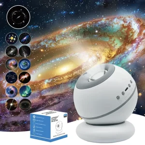 Rechargeable 3 in 1 LED Night Light 21 Patterns Starry Sky Projection Rotating Carousel Music Children’s Gift for Bedroom