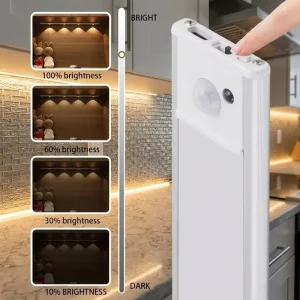 Rechargeable 5V Aluminum and PC LED Cabinet Light with Adhesive Motion Sensor and Multiple Patterns