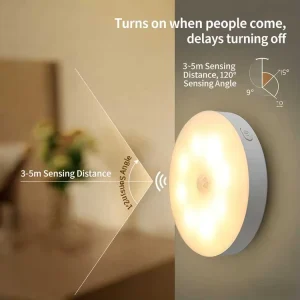 Rechargeable 5V LED Closet Light with Motion Sensor Magnetic Mount Warm White Wireless for Home Kitchen Living Room