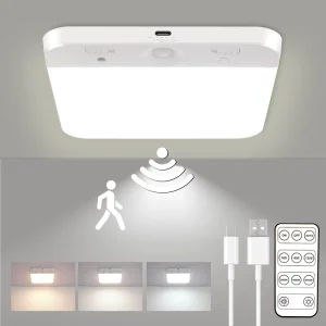 Rechargeable 8000mAh LED Ceiling Light Modern IP33 Human Body Motion Sensor Remote Control Magnetic Suction for Hallway Cloakroom