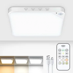 Rechargeable 8W LED Ceiling Light with Motion Sensor and Remote Control, Surface-Mounted