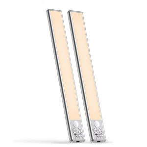 Rechargeable Aluminum Cabinet Light, 84 LEDs, 3-Color, 5-Level Brightness, 4 Modes