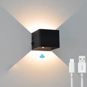 Rechargeable Battery Powered 3 Modes PIR Sensor Indoor Wall Sconce 5W 3000K 4000K 6000K Cordless LED Wall Lamp