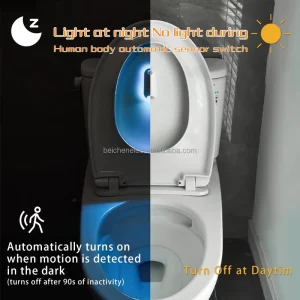 Rechargeable Colorful Projection Night Light Motion Sensor LED Bathroom Lamp