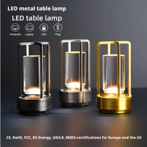 Rechargeable Cordless LED Desk Lamp 3-Color Adjustable Touch Sensor Switch Nordic Design