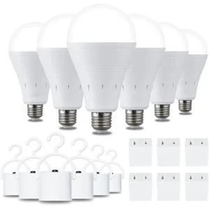 Rechargeable Emergency Light Bulbs AC Powered LED Light Bulb Daylight E26 LED Bulb for Home Power Outage Camping