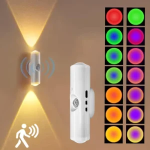 Rechargeable LED Cabinet Light with Motion Sensor, RGB Ambient Wall Lamp for Hallway, Stairs and Kitchen