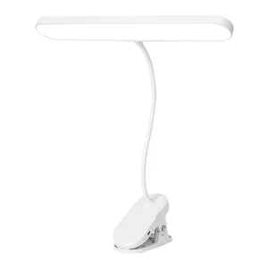 Rechargeable LED Desk Lamp with Clip Base Touch Control Flexible Gooseneck Table Light for Study Office and Reading