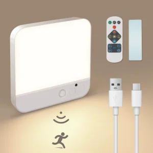 Rechargeable LED Motion Sensor Light Indoor Ceiling Lamps Wall Lights Magnetic Mount Home Decor with Dimmable and Remote Control