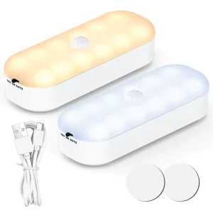 Rechargeable LED Motion Sensor Under Cabinet Light for Kitchen, Home, Wall, and Bedroom