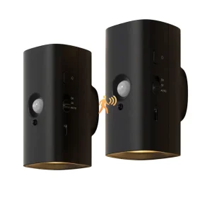 Rechargeable LED Night Light Motion Sensor 2200mAh Battery Warm White Indoor Magnetic Stick-on 2-Pack for Bathroom Stairs