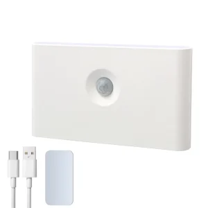 Rechargeable LED Night Light with Touch and Motion Sensor, White ABS Body, for Bedroom, Closet, and Hotel Use