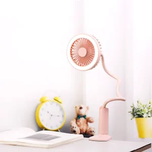 Rechargeable LED Reading Night Light Clip Lamp Flexible Adjustable USB Handy Desk Table Lamps Cooling Fan Light