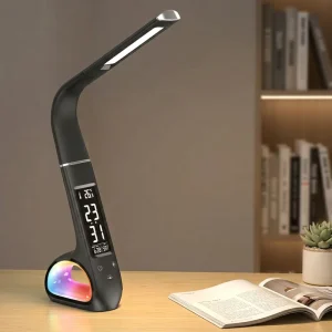 Rechargeable Modern ABS LED Desk Lamp 3 Brightness Levels Eye Caring Light Touch Control DC USB Charging Rainbow Base Calendar