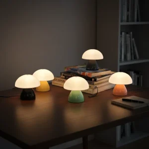 Rechargeable Modern Simple Design Mushroom Table Lamp Eye Protecting Touch Control ABS Decorative Ambient Light Bedroom Desk