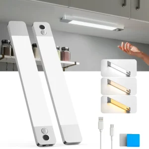 Rechargeable Motion Sensor LED Cabinet Light Dimmable Night Light for Kitchen Bedroom Staircase Closet Reading
