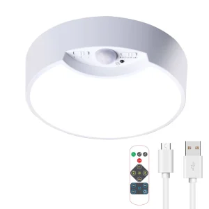 Rechargeable Round LED Ceiling Light with Sensor and Remote Control