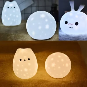 Rechargeable Silicone Star Projector Night Light for Kids Room