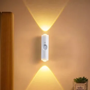 Rechargeable Small LED Motion Sensor Wall Light with Moveable Night Light, Wireless Magnetic