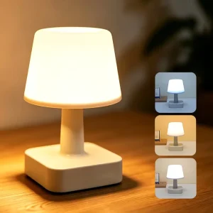 Rechargeable Touch-Control LED Bedside Night Light with Three Color Modes