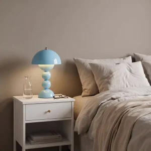 Rechargeable Touch Control LED Table Lamp Stepless Dimming 3 Color Modes Mushroom Bedside Night Light