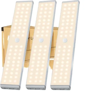 Rechargeable USB Magnetic Under Cabinet Light with 20 LEDs Smart Motion Sensor for Kitchen and Closet