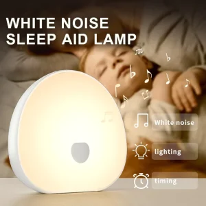 Rechargeable White Noise Sleep Machine with Touch Control, Seven-Color Night Light and Baby Feeding Mode