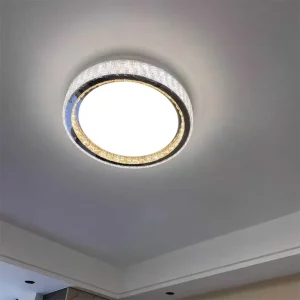Rectangular LED Ceiling Light for Bedroom and Living Room with Remote Control Stainless Steel Plate