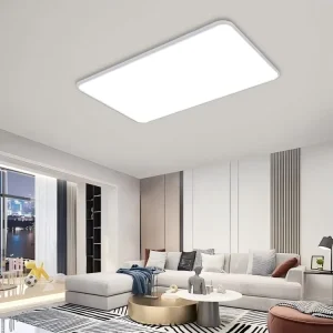 Rectangular Suspended Aluminum LED Light for Living Rooms