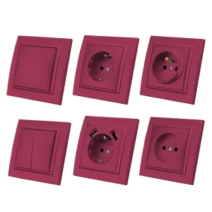 Red EU Standard 250V 10A 16A Touch Push Button Wall Switch With USB Outlet
