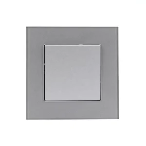 Reliable Quality Modern Glass Panel 1 Gang Wall Switch White Black Grey Gold Light Switches for Europe Market
