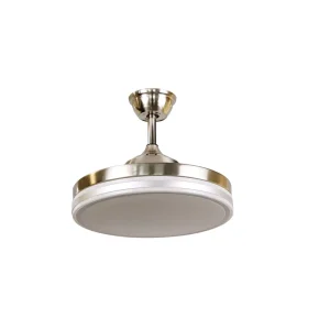 Remote Control Ceiling Fans Lights 220v Decorative Retractable Home LED Designer Round Tricolor 42 Inch Modern