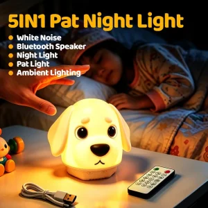 Remote Control Cute Animal Dog Rechargeable LED USB Bedside Decoration Nursery Silicone Pat Bunny Night Light for Bedroom