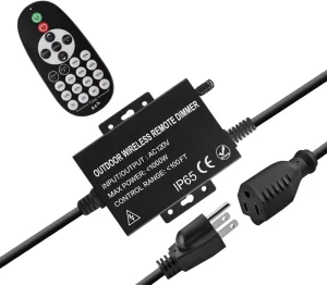 Remote Control Dimmer Switch for Incandescent and LED Outdoor String Lights Plug in Bulbs Works with Both