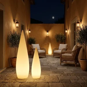 Remote Control LED Decorative Floor Lamps High Standing Plastic Lighting Home Decor Landscape Color-Changing Christmas Holiday