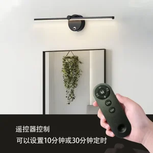 Remote Control LED Indoor Rechargeable Wall Lamp White Black Wall Light Home Bedroom Bed Side Mirror Front Night Lamp