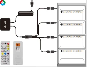 Remote Control RGB Sensor LED Cabinet Lamp