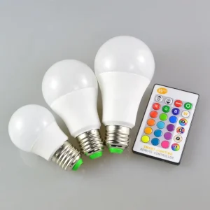 Remote Control RGB Smart LED Bulbs 3W 5W 10W 15W Multi-Color Changing AC Powered E27 B22