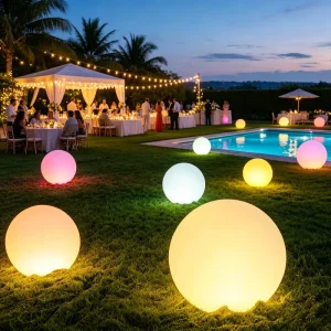 Remote Control Solar RGBW LED Ball Lamp IP65 Waterproof DC Operated 16 Colors Changing Outdoor Ornament Garden